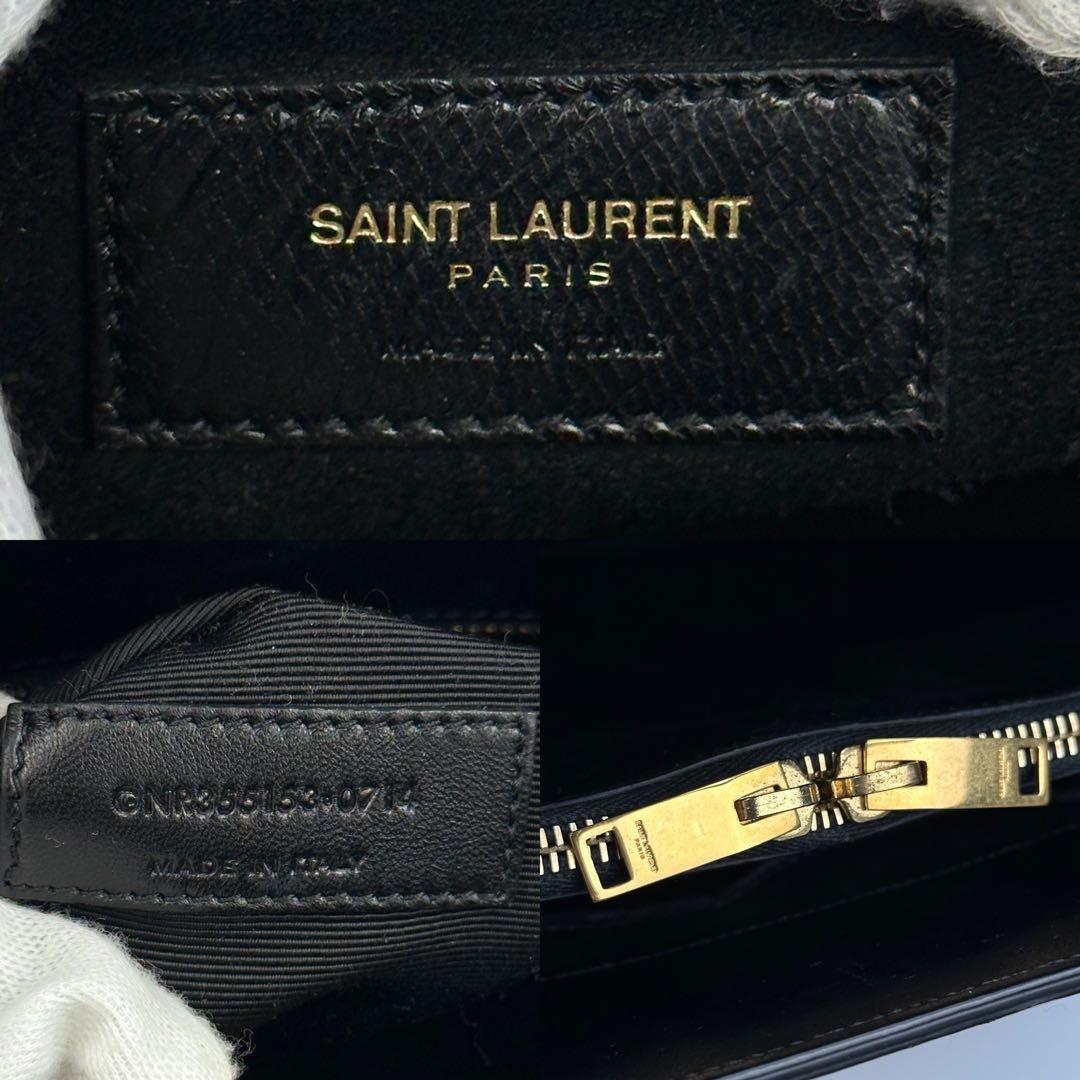 【美品】サンローラン　サックドジュール　2way　ハンドバッグ　ツイード　レザー