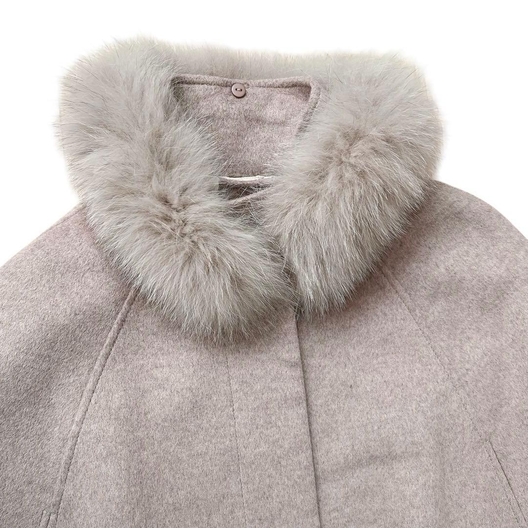 RUIRUE BOUTIQUE　フォックスファー付きケープコート　ポンチョ