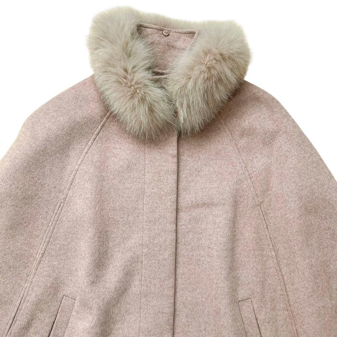 RUIRUE BOUTIQUE　フォックスファー付きケープコート　ポンチョ