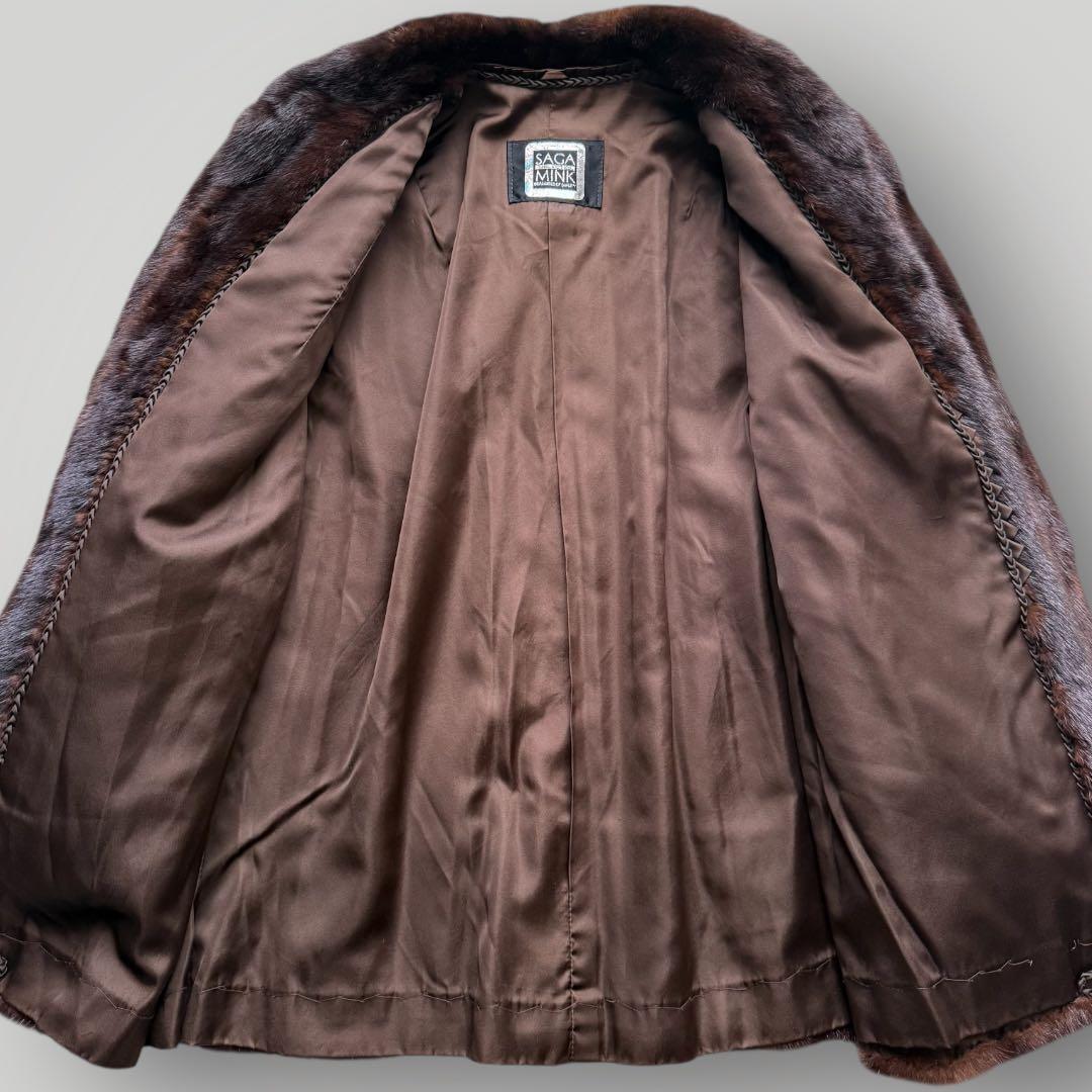 毛皮☆サガミンク MINK ファーコート なめし柔らか◎ 毛艶◎ ふかふか 茶系