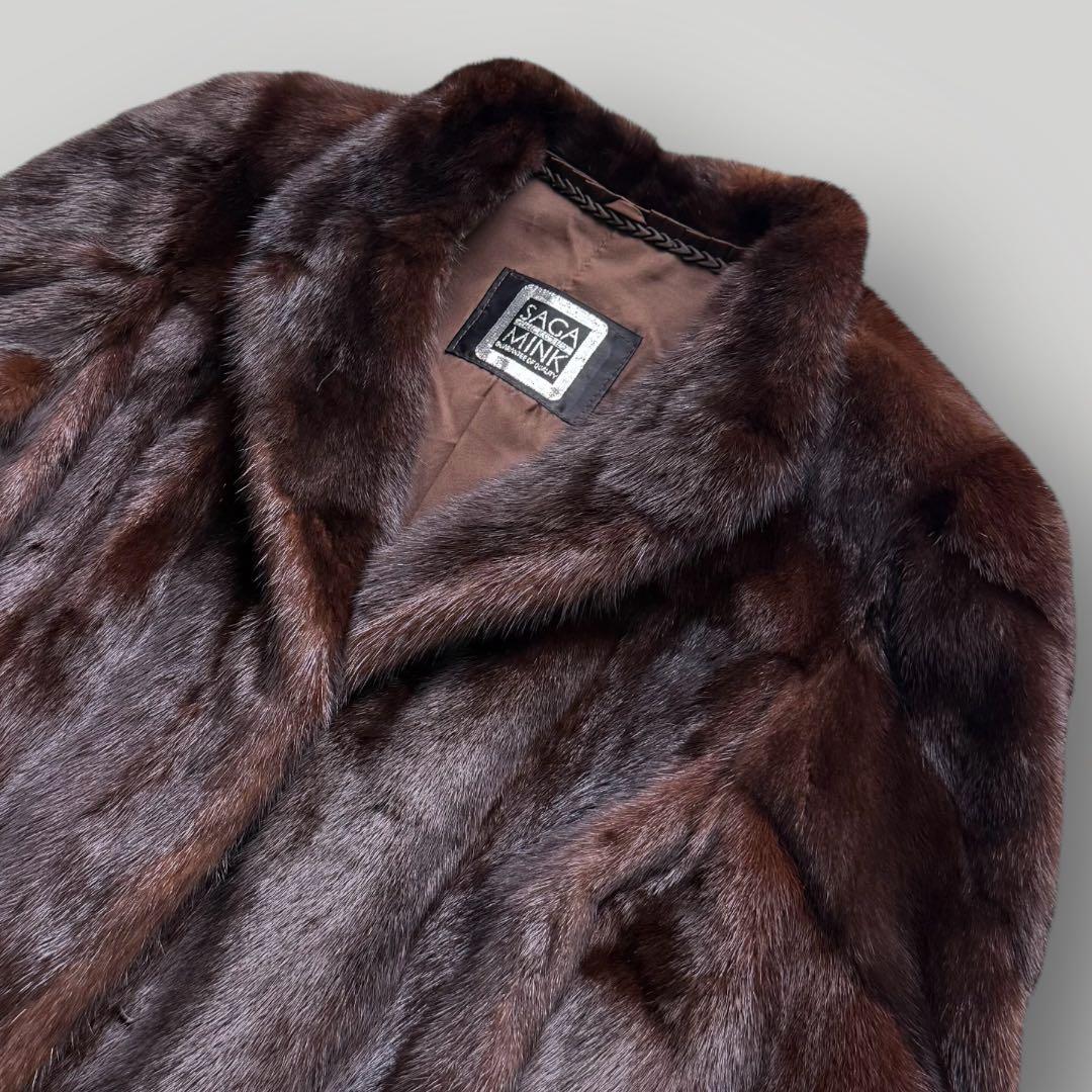 毛皮☆サガミンク MINK ファーコート なめし柔らか◎ 毛艶◎ ふかふか 茶系
