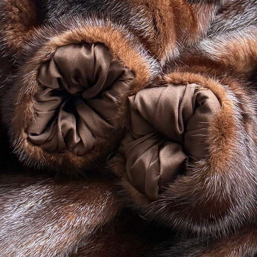 毛皮☆サガミンク MINK ファーコート なめし柔らか◎ 毛艶◎ ふかふか 茶系