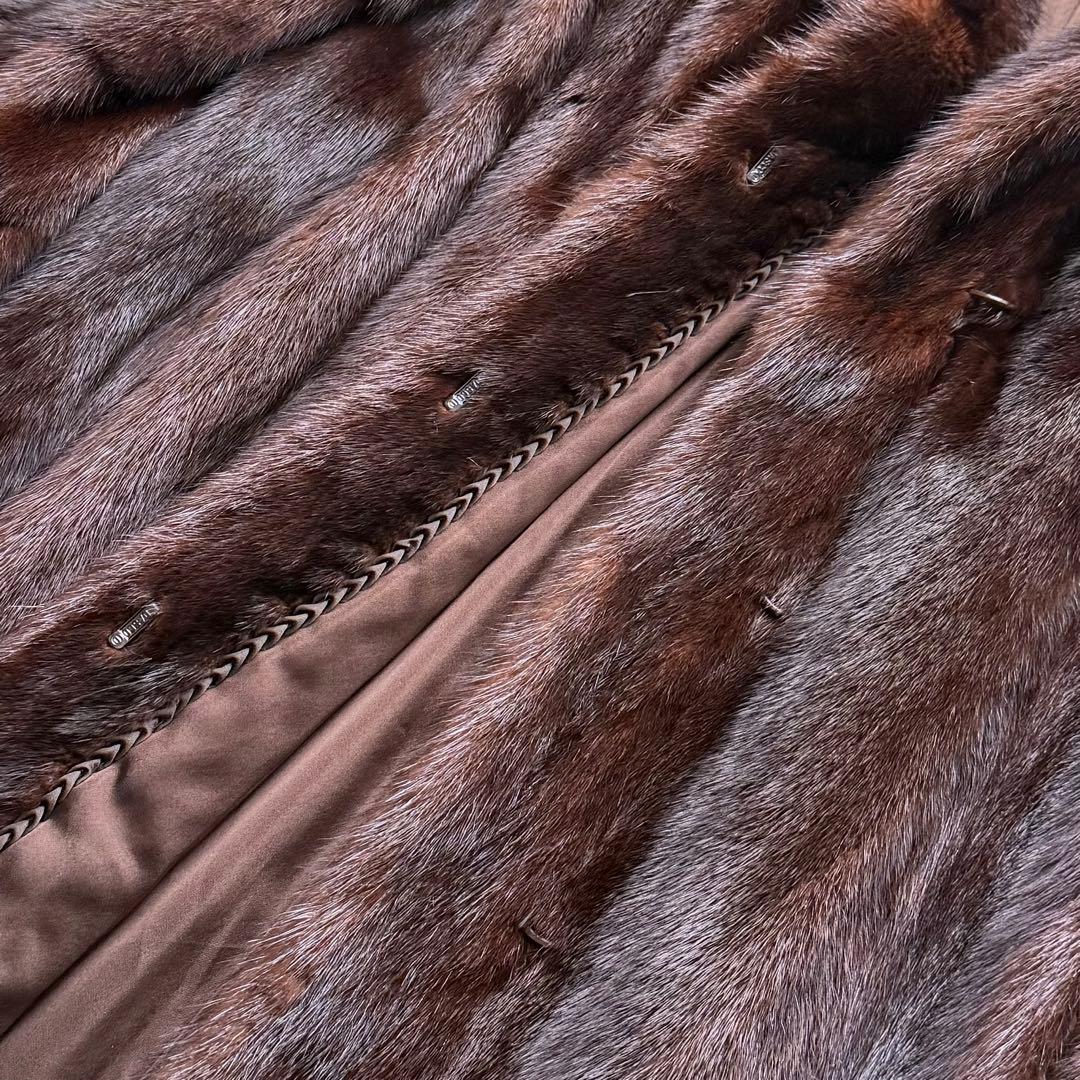 毛皮☆サガミンク MINK ファーコート なめし柔らか◎ 毛艶◎ ふかふか 茶系