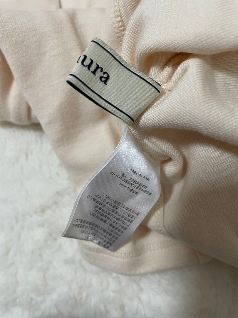 polaura アシンメトリードレープロングスリーブトップス　アイボリー