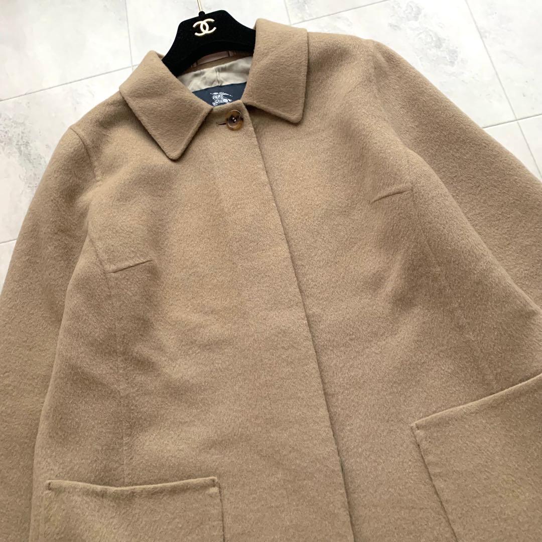 バーバリーロンドン 大きいサイズ 15 カシミヤ混 ダブルフェイス リバーコート