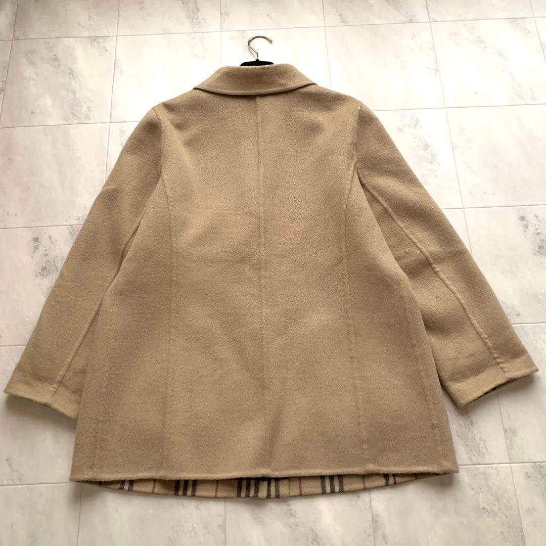 バーバリーロンドン 大きいサイズ 15 カシミヤ混 ダブルフェイス リバーコート