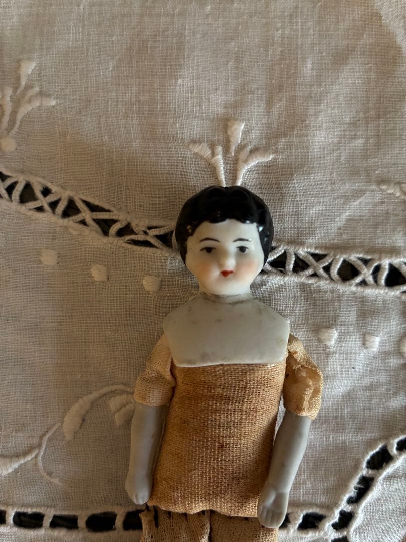 難あり！！アンティーク　小さめ　チャイナヘッドドール　ドイツ　お花付き