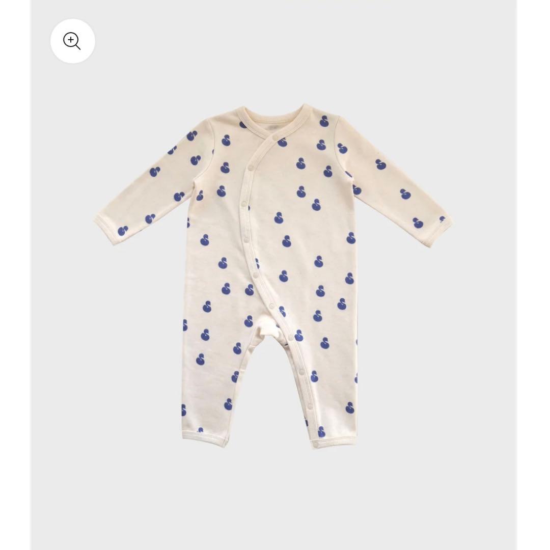 【melted butter】SWAN COVERALL&BONNET 0-3m