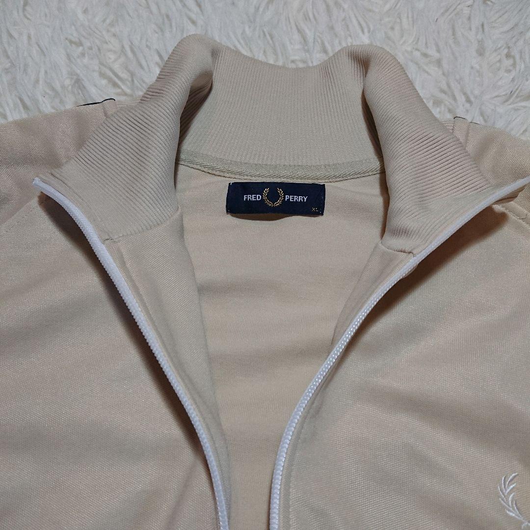 フレッドペリー トラックジャケット ジャージ サイドライン 刺繍 ベージュ XL