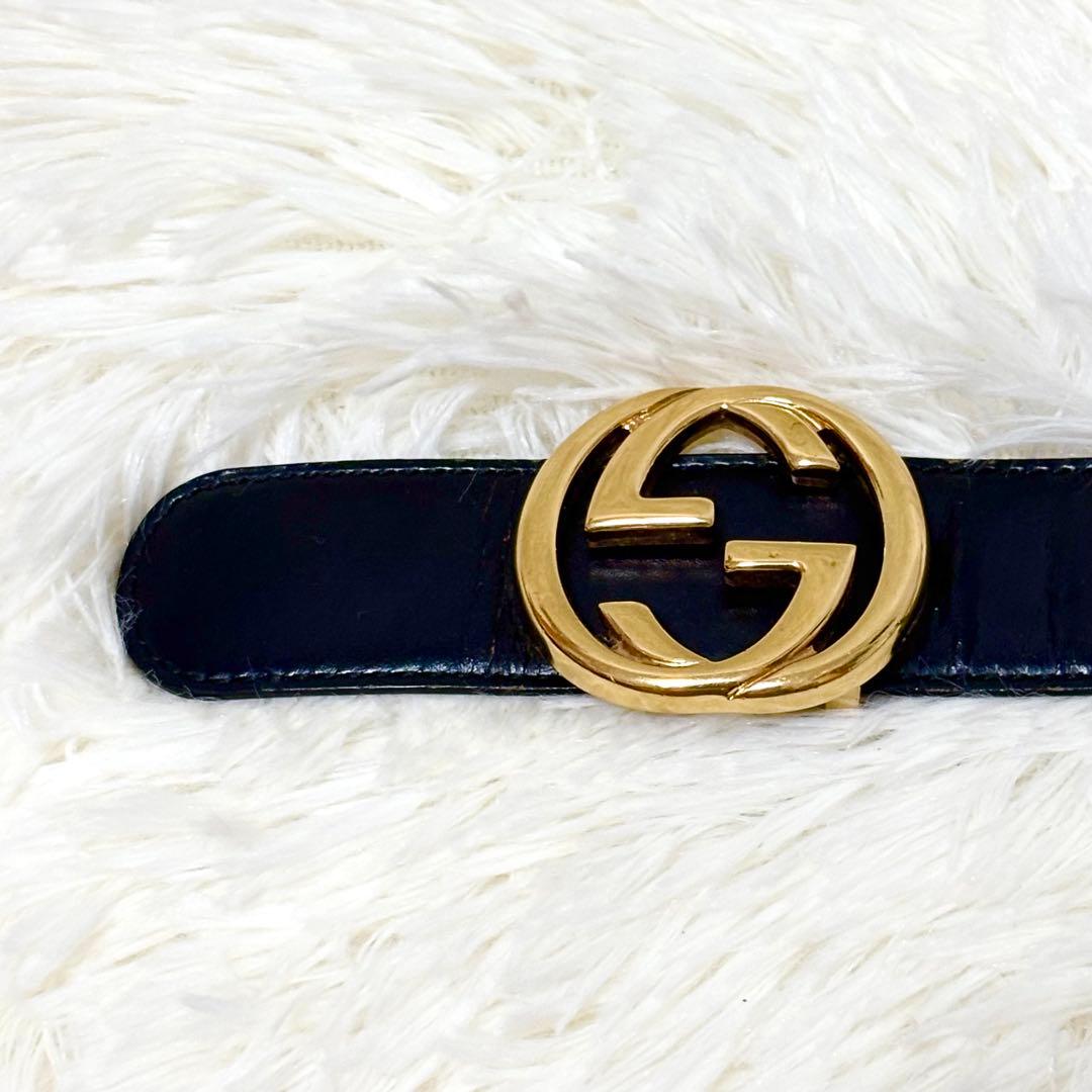 専用　GUCCI グッチ ベルト GGロゴ　レザー 本革　ゴールド　黒