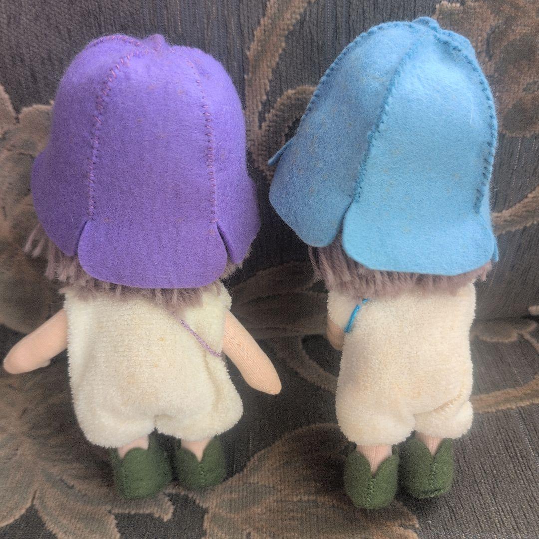 米山京子先生の教室で作りました。紫と青の帽子の人形2体セット
