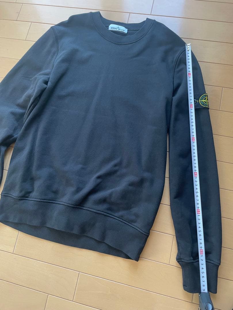 STONE  ストーンアイランド ワッペンロゴスウェット黒Lサイズ