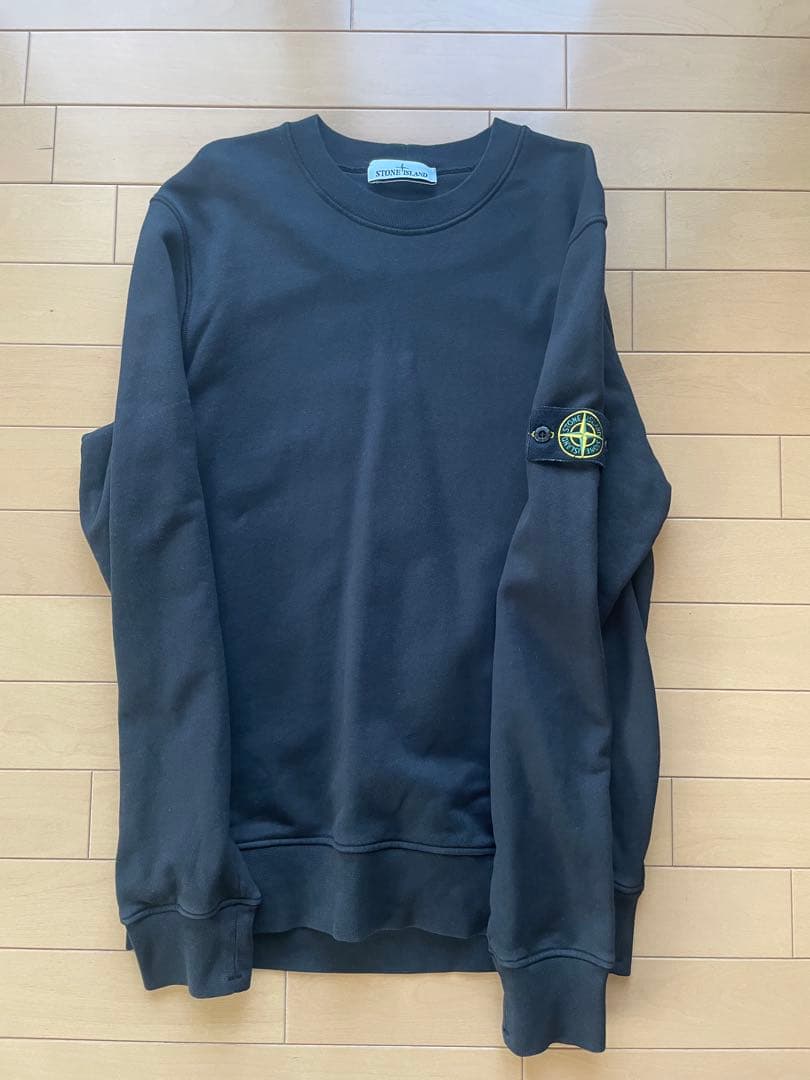 STONE  ストーンアイランド ワッペンロゴスウェット黒Lサイズ