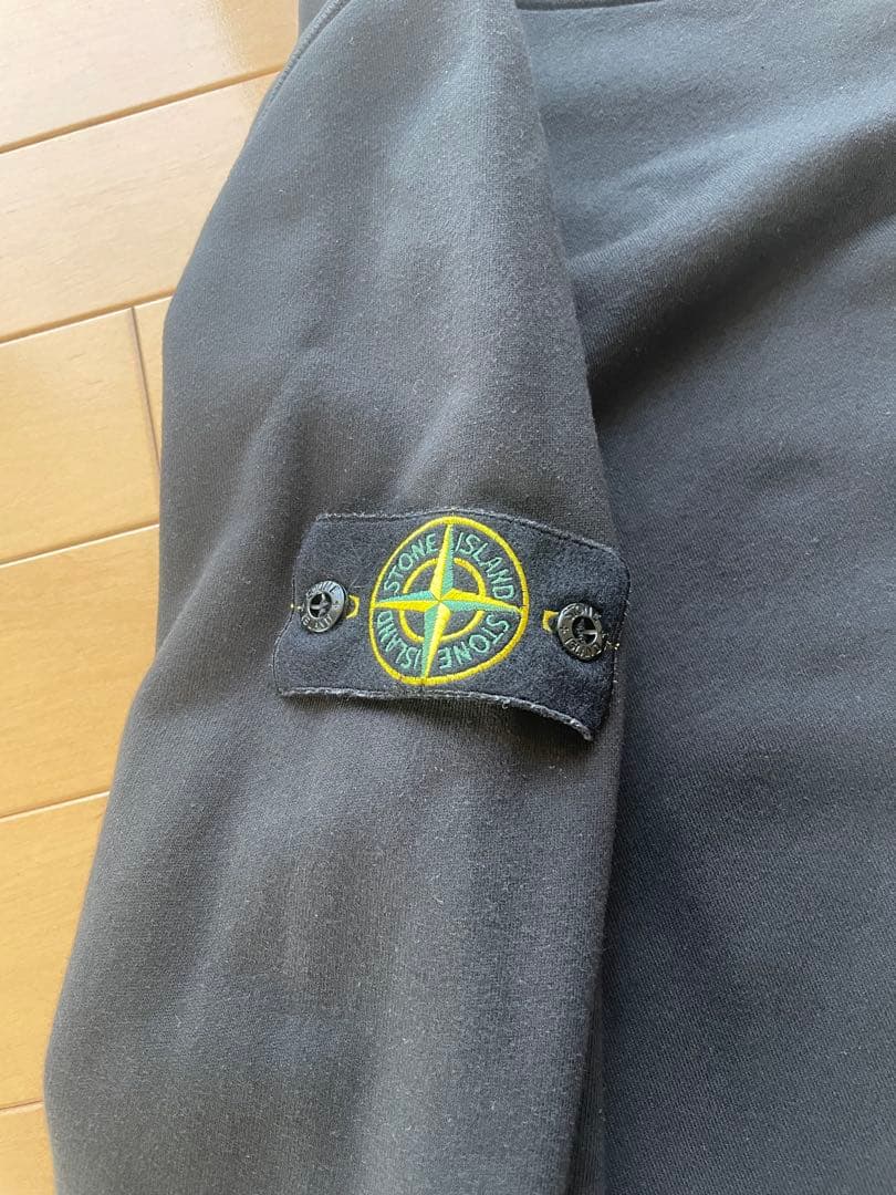 STONE  ストーンアイランド ワッペンロゴスウェット黒Lサイズ