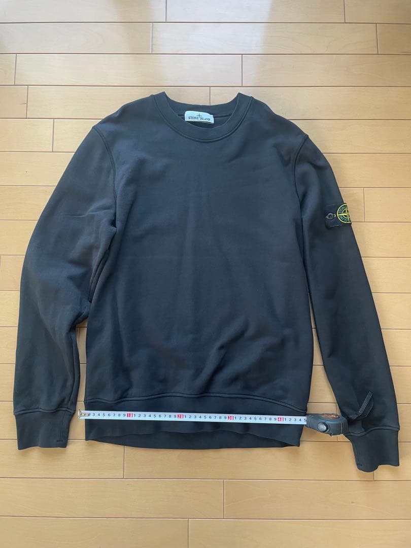 STONE  ストーンアイランド ワッペンロゴスウェット黒Lサイズ