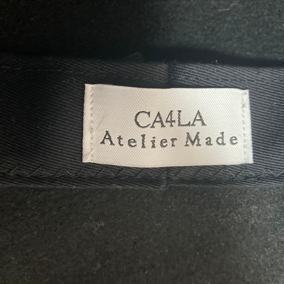 CA4LA 　アトリエメイド　チュール付き　クロッシェ　黒　バゲットハット