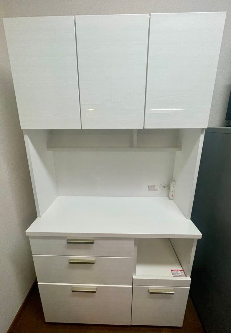 【Lemon】ニトリ キッチンボード ソレル 食器棚 100KB WH