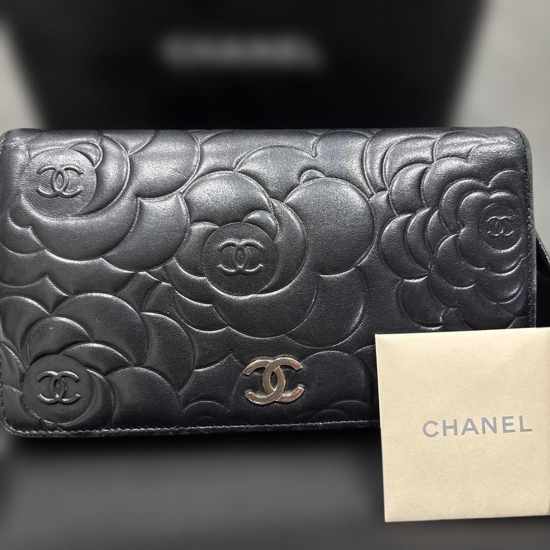 CHANEL カメリア　長財布