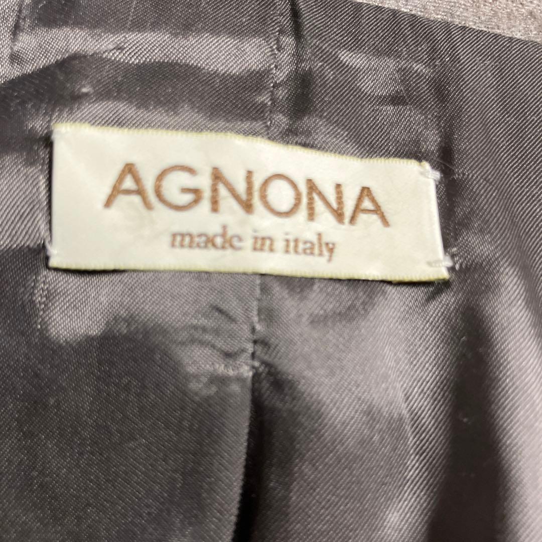 【AGNONA】茶色系ミックス・テーラードステンカラーツーウェイ✨44超美品✨
