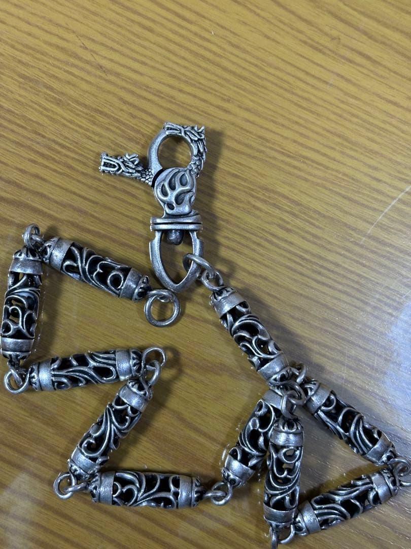 シルバーウォレットチェーン シルバー925 ドラゴン 龍 竜