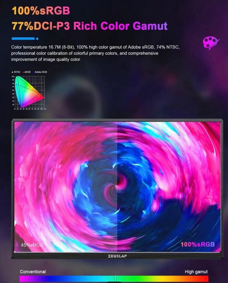 ZEUSLAP P16T 1920*1200P IPSモニター