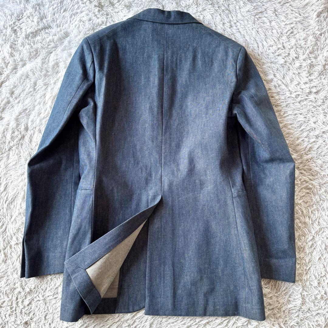 エディフィス　デニム　テーラードジャケット　ストライプ　ジージャン　ブルー　M