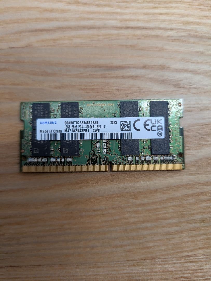 16GB Samsung HP DDR4 SODIMM メモリー10枚