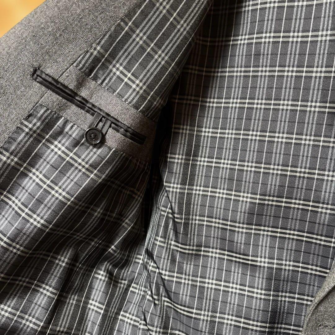 Burberry BLACK LABEL グレー　ジャケット　チェック裏地