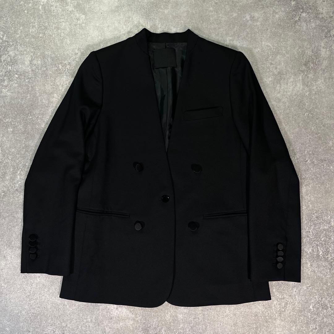 CINOH ノーカラーテーラードジャケット　日本製　36　ブラック ジャケット