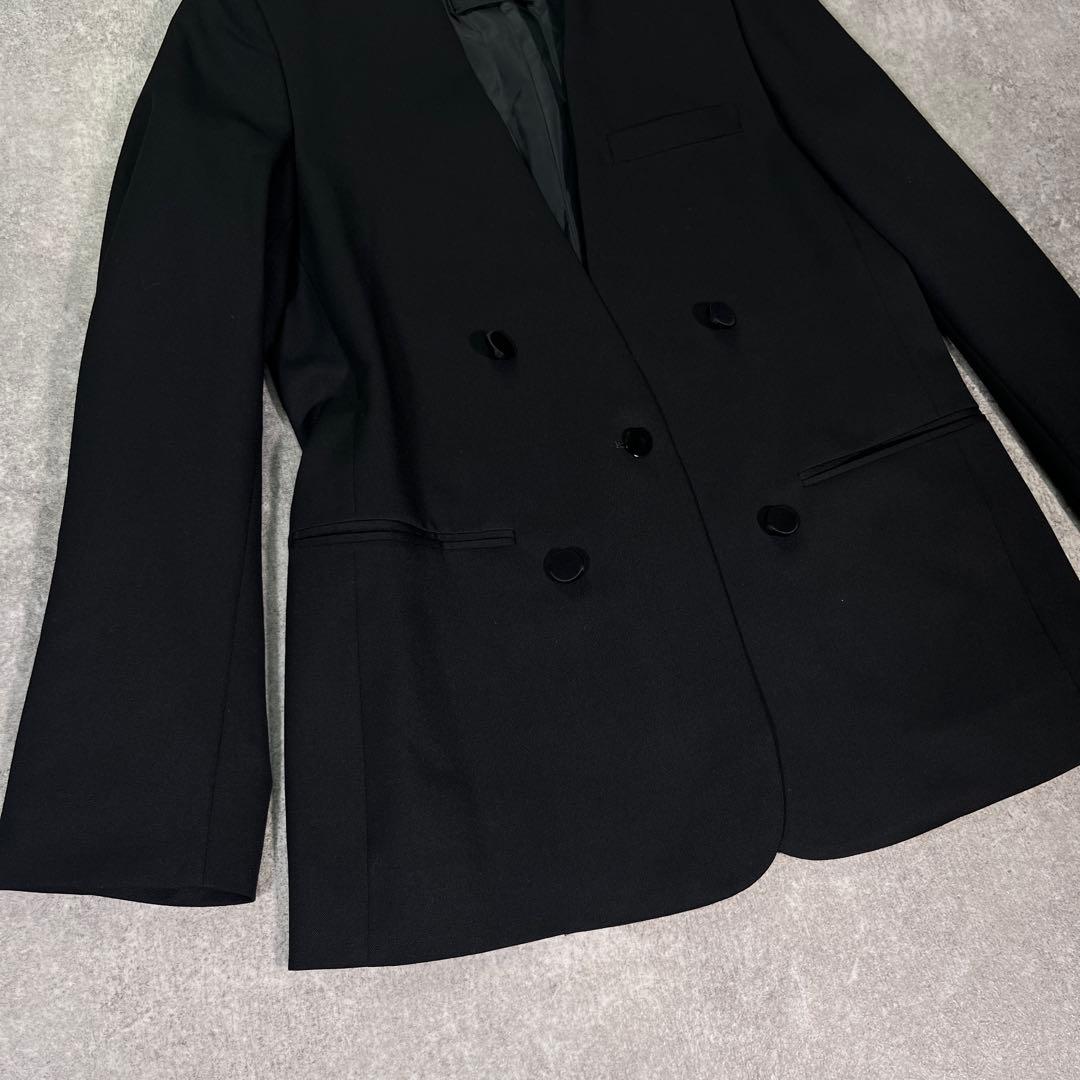 CINOH ノーカラーテーラードジャケット　日本製　36　ブラック ジャケット