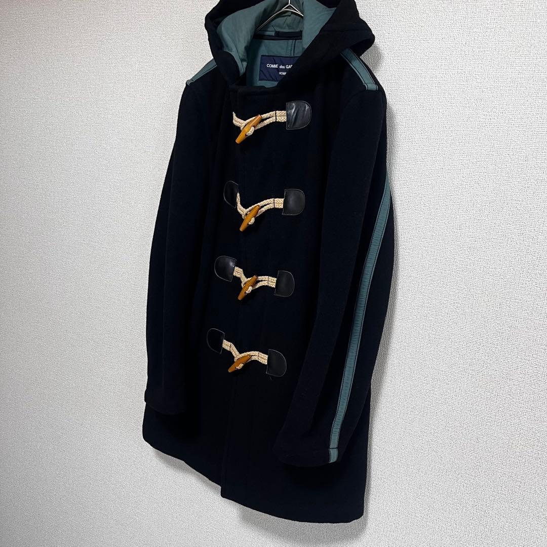 きらら　　 オム　ウール　ライン　プリント　ダッフルコート　ブラック　M