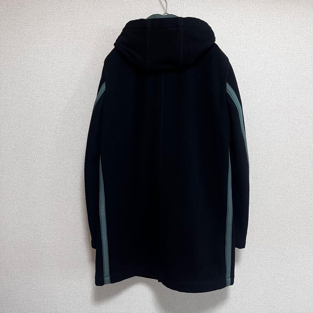 きらら　　 オム　ウール　ライン　プリント　ダッフルコート　ブラック　M