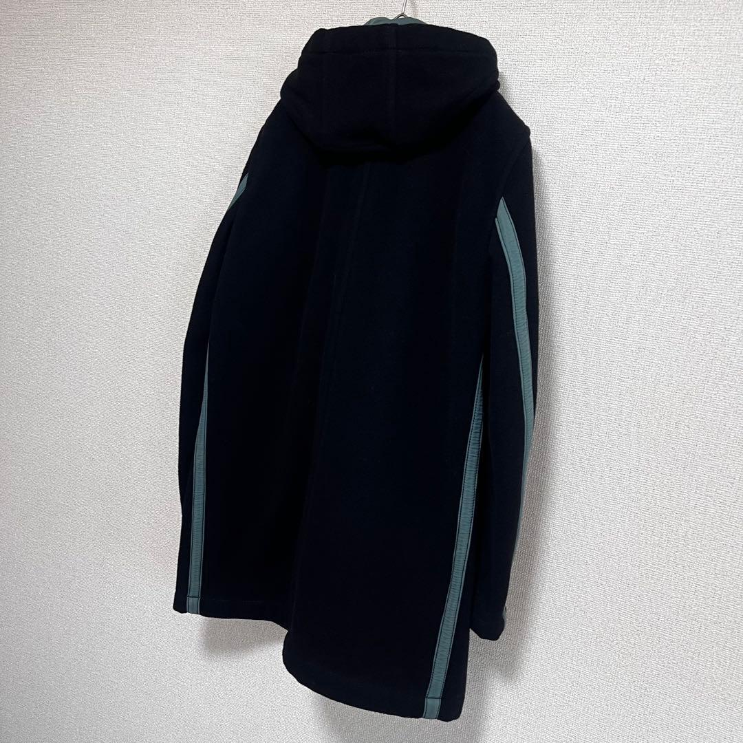 きらら　　 オム　ウール　ライン　プリント　ダッフルコート　ブラック　M