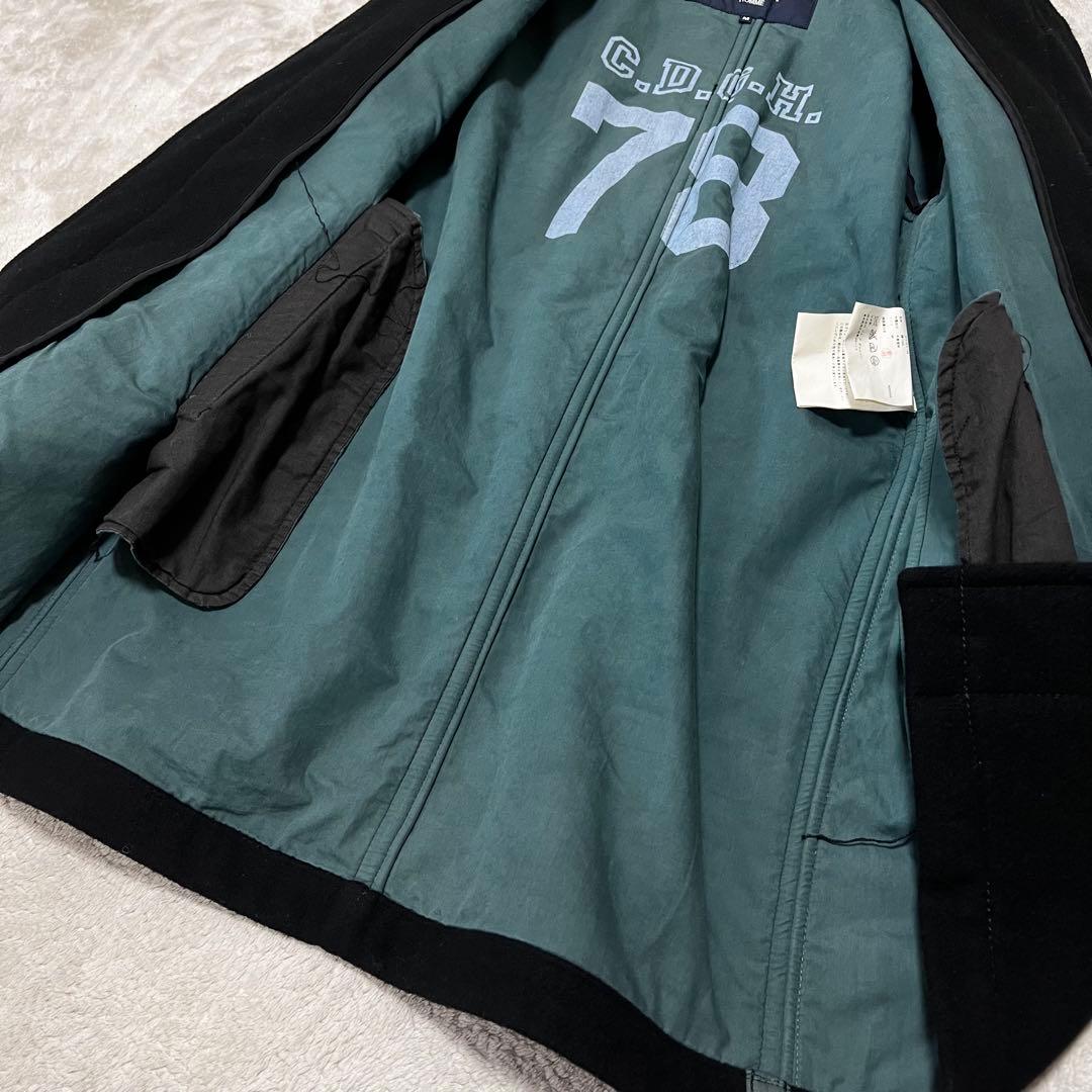 きらら　　 オム　ウール　ライン　プリント　ダッフルコート　ブラック　M