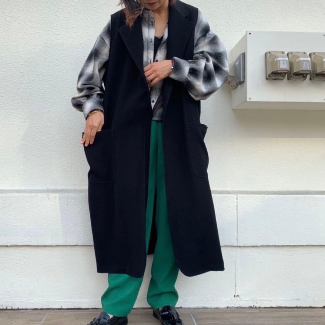 ✨美品✨M53. ロングジレ ベスト ポリエステル FREE 近年モデル 希少