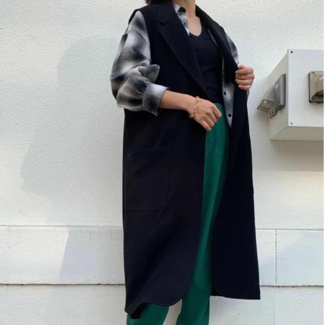 ✨美品✨M53. ロングジレ ベスト ポリエステル FREE 近年モデル 希少