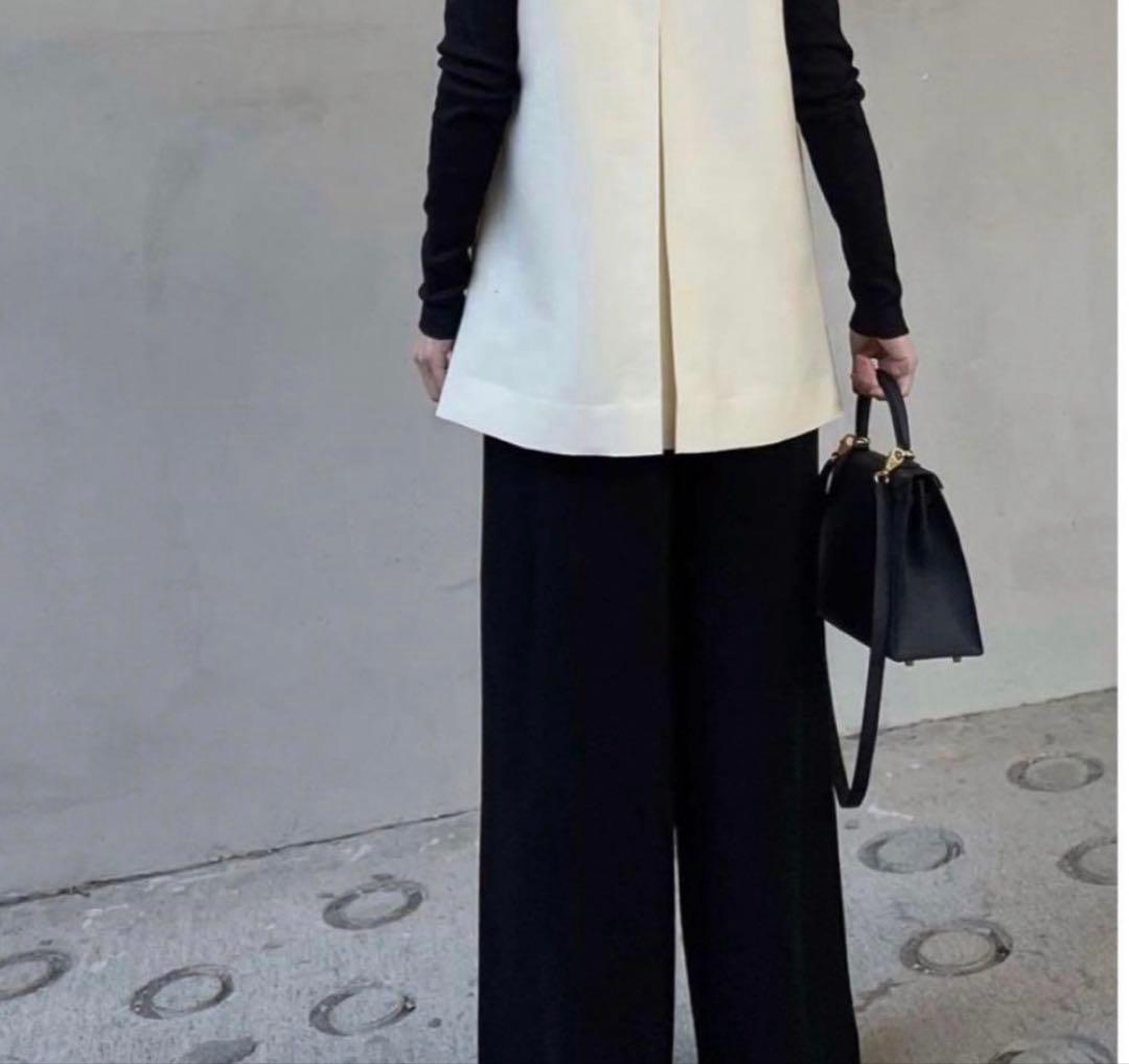 【美品】miccar シルクウール ベスト ジレ ホワイト