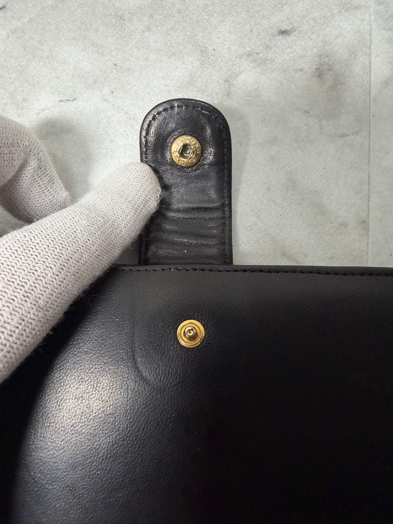 【カード付・希少3番台】CHANEL ラムスキン がま口 二つ折り財布 ブラック