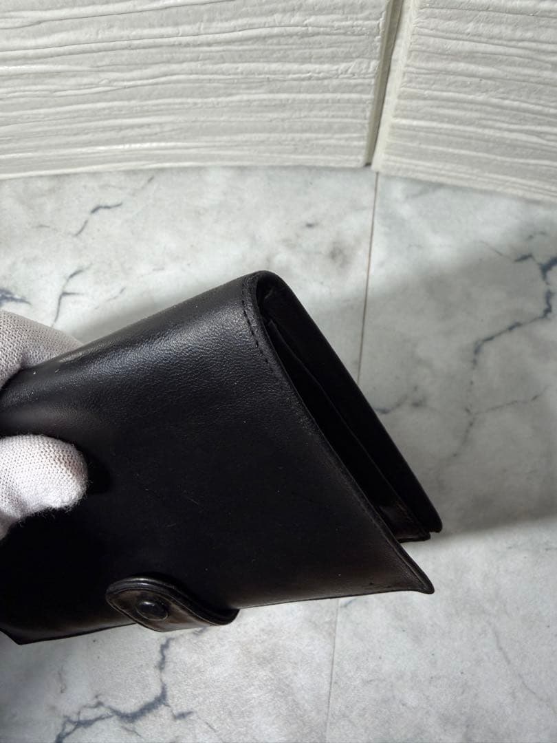 【カード付・希少3番台】CHANEL ラムスキン がま口 二つ折り財布 ブラック