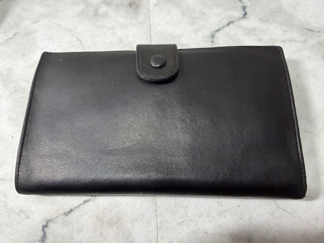 【カード付・希少3番台】CHANEL ラムスキン がま口 二つ折り財布 ブラック