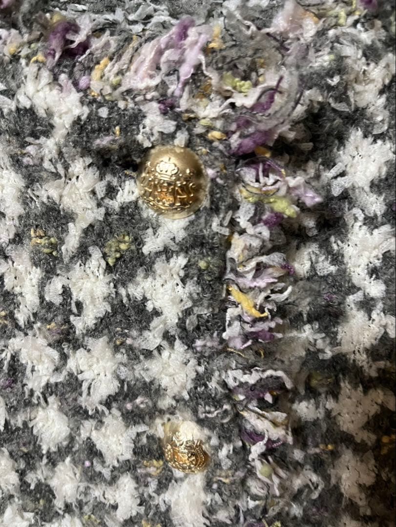 【グレースコンチネンタル】 ツイードニットショートカーディガン