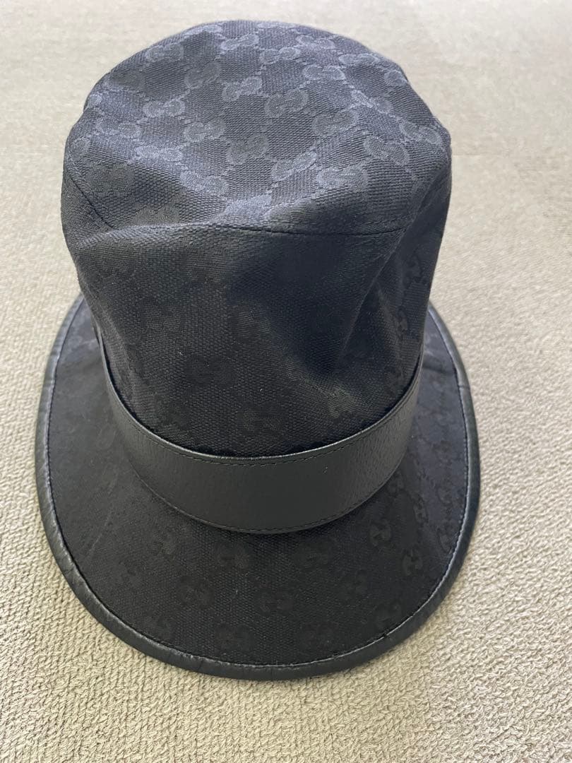 極美品✨ GUCCI 帽子 GGキャンバス バケットハット ブラック グッチ　L
