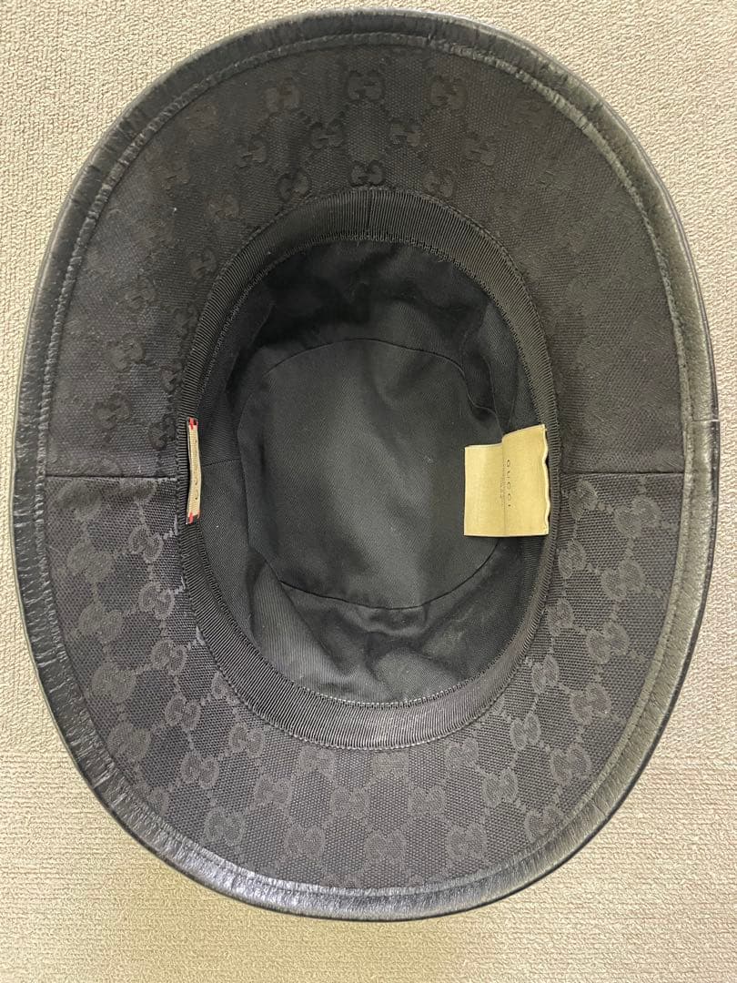 極美品✨ GUCCI 帽子 GGキャンバス バケットハット ブラック グッチ　L