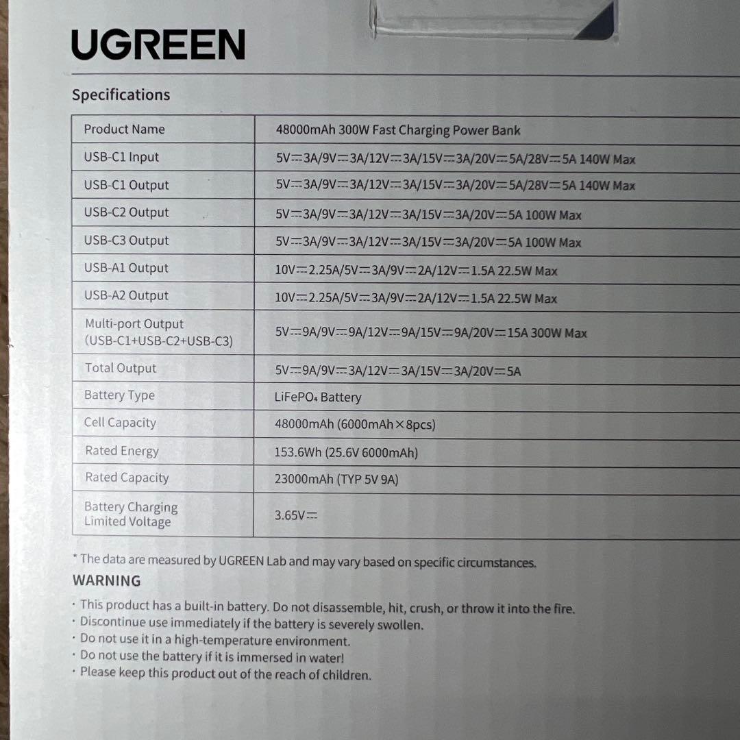 UGREEN Nexode モバイルバッテリー (48000mAh・300W)