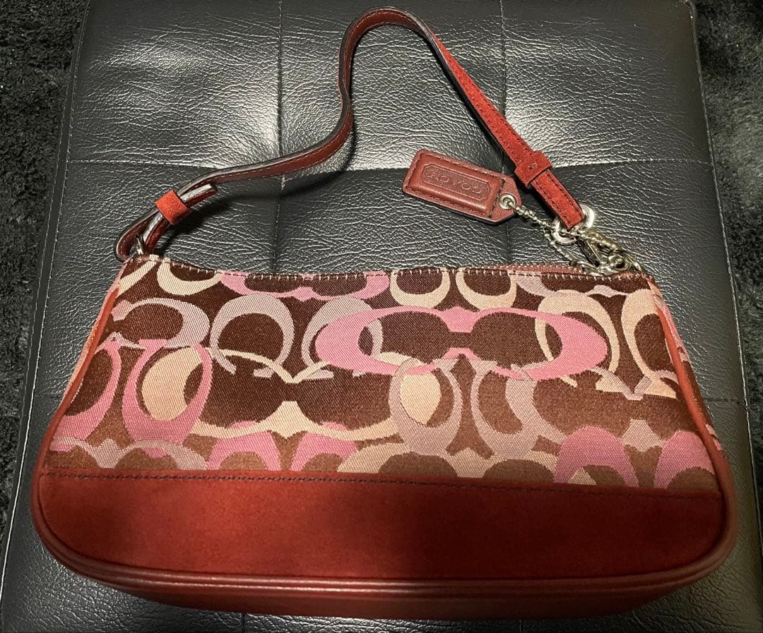 COACH 7027 シグネチャー ピンク×ブラウン リストレット ヴィンテージ