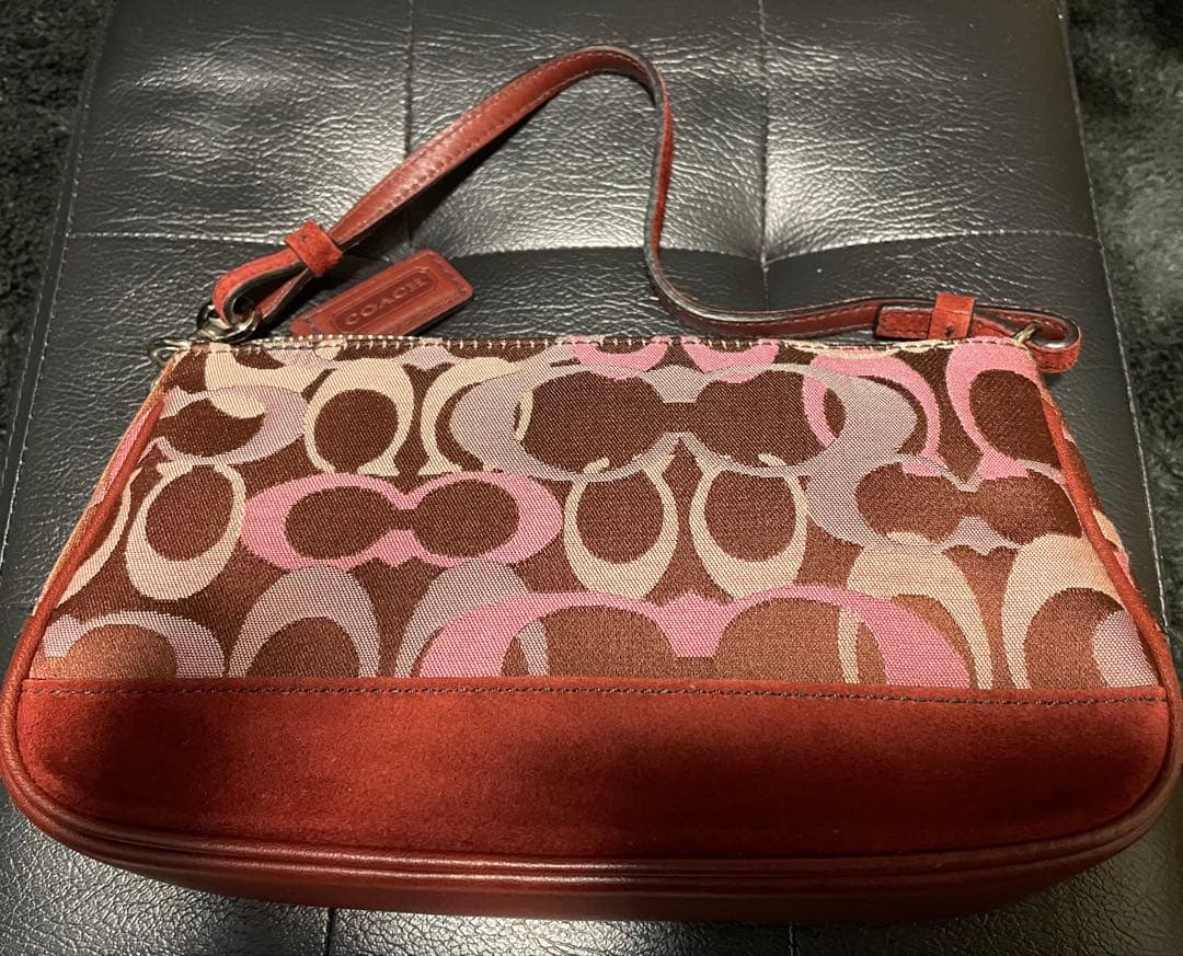 COACH 7027 シグネチャー ピンク×ブラウン リストレット ヴィンテージ