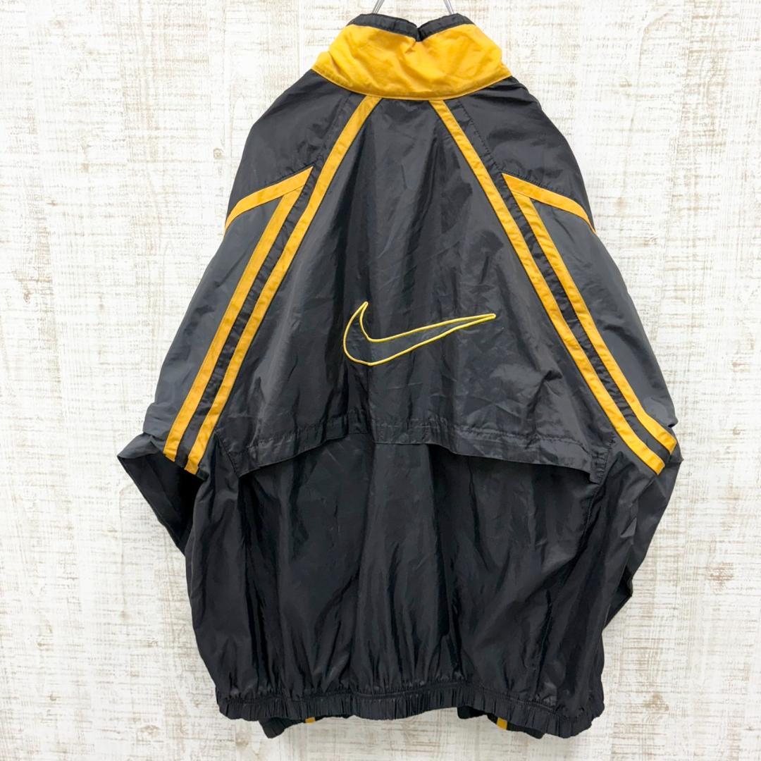 FU128《白タグ》ナイキ　ナイロンジャケット　刺繡スウッシュバッグロゴ