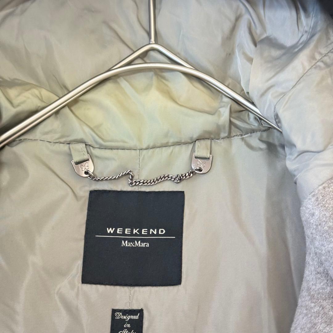 マックスマーラ フーデッドコート 羊毛 アウター 40 グレー イタリア