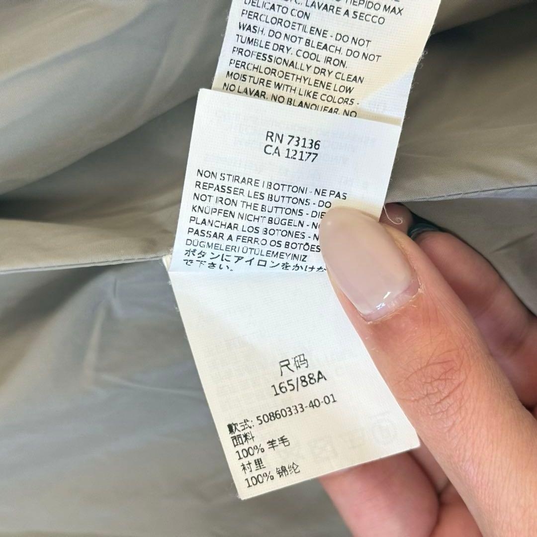 マックスマーラ フーデッドコート 羊毛 アウター 40 グレー イタリア