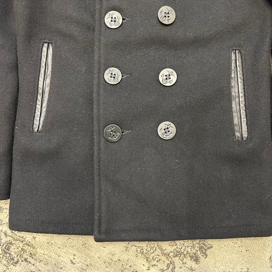 ポン　Schott ショット レザーパイピング ピーコート 36 S相当